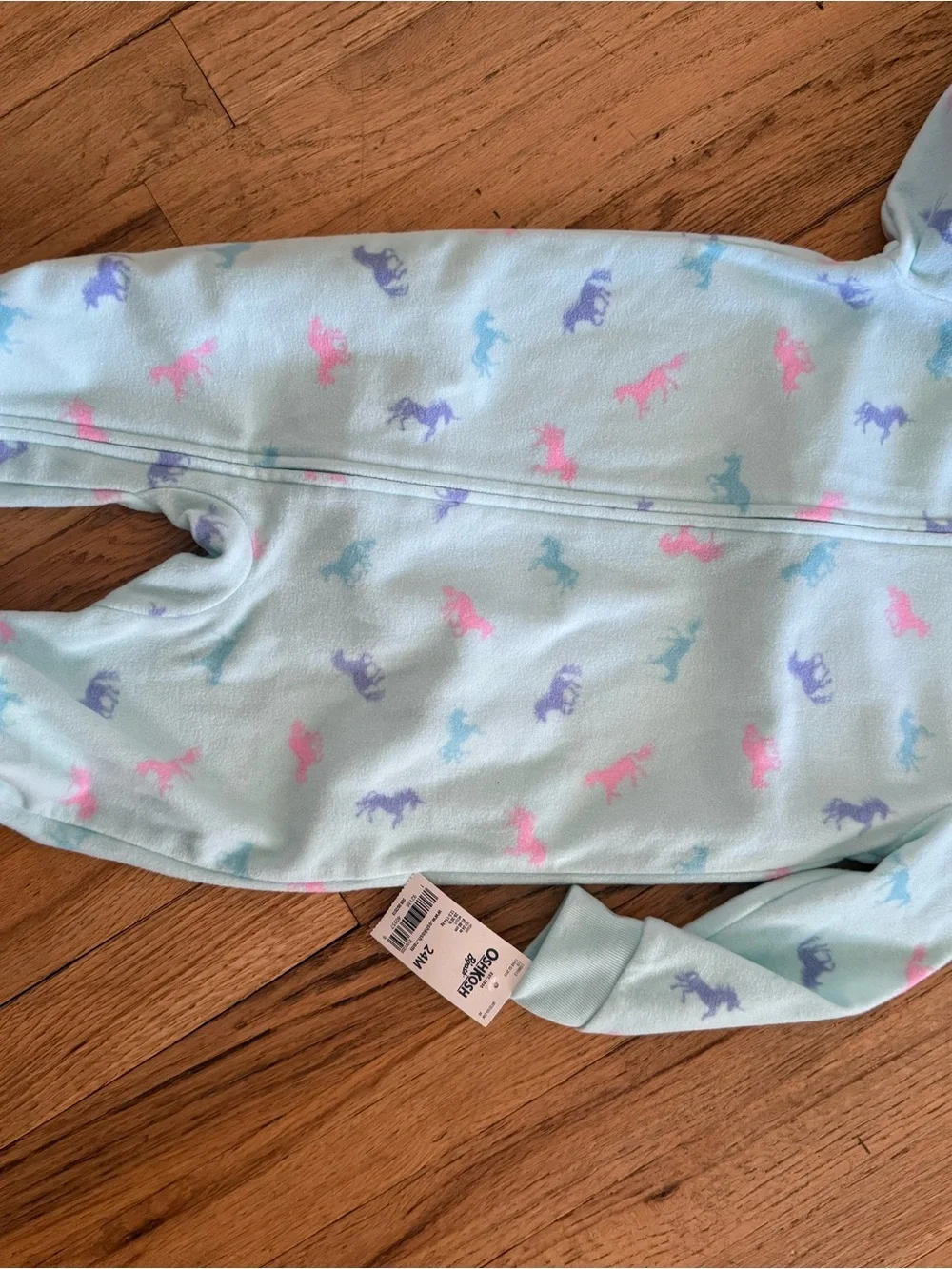 OshKosh B'gosh Light Aqua Unicorn Print Fleece Pajamas